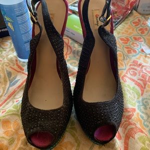 Multicolored platform heels